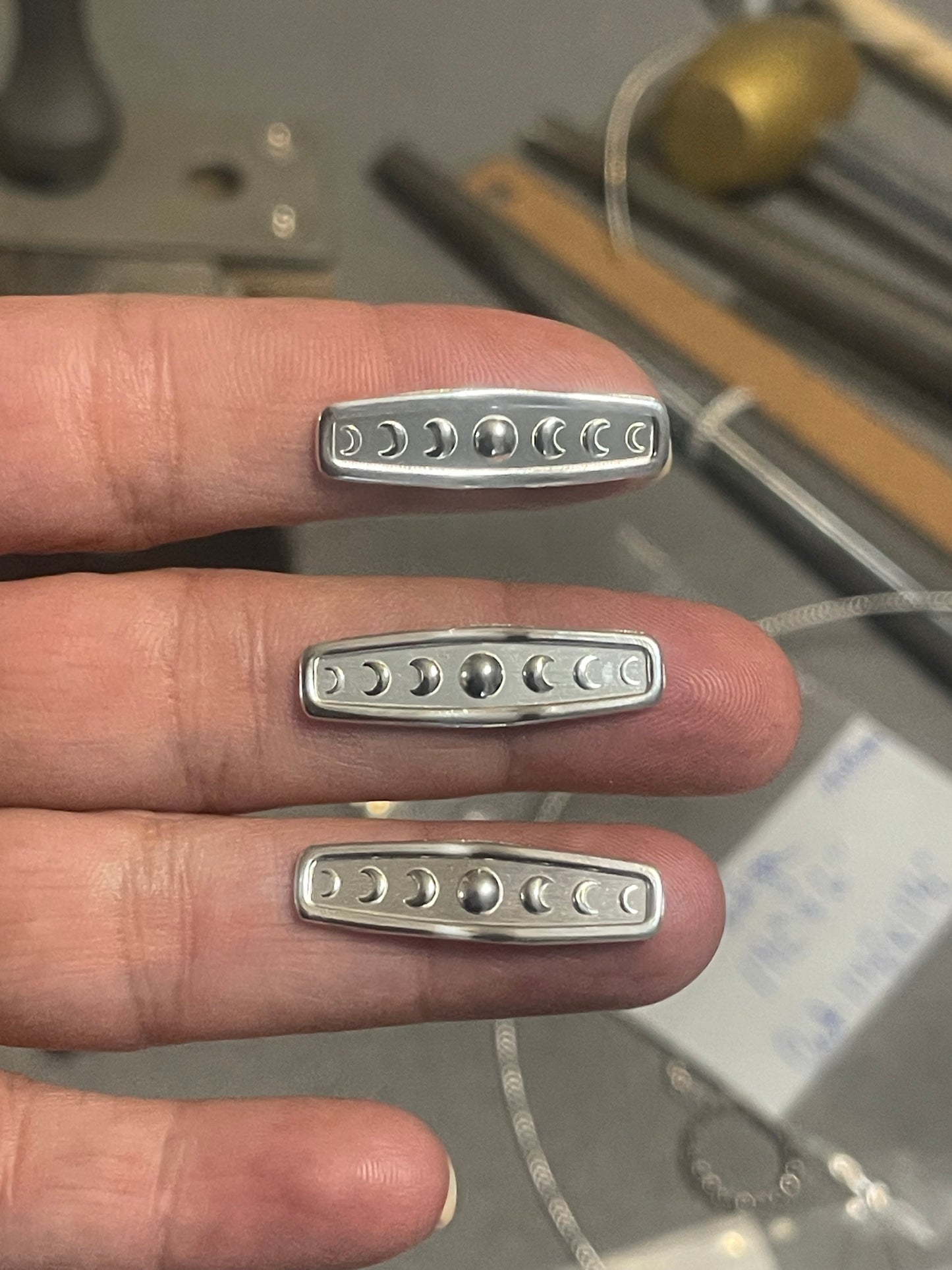 Moon phase ear cuff sterling silver