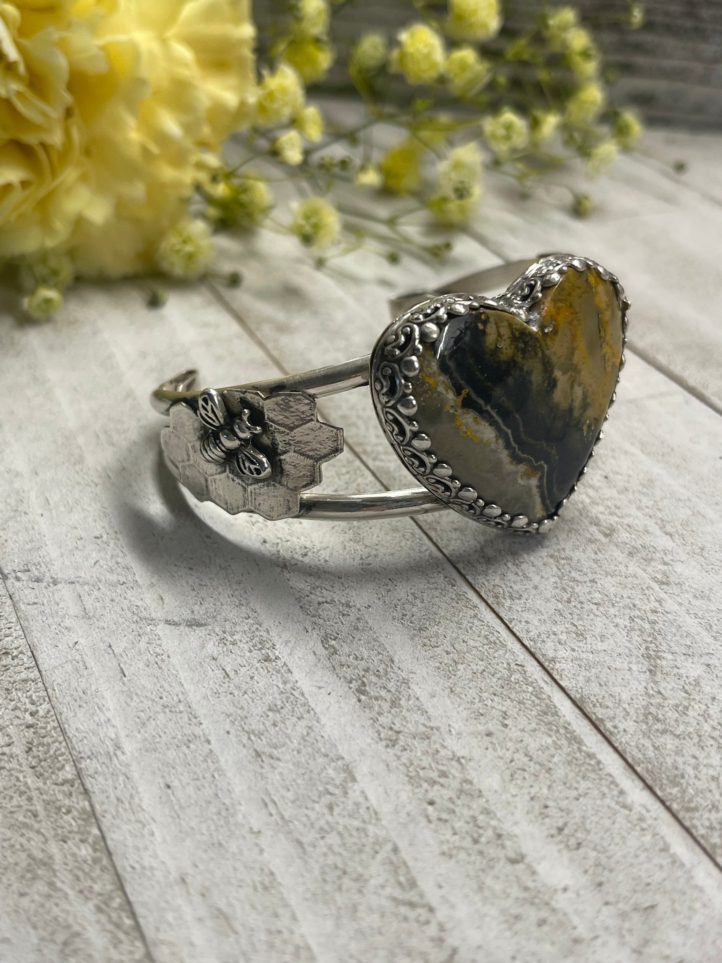Bumblebee Jasper Cuff Bracelet