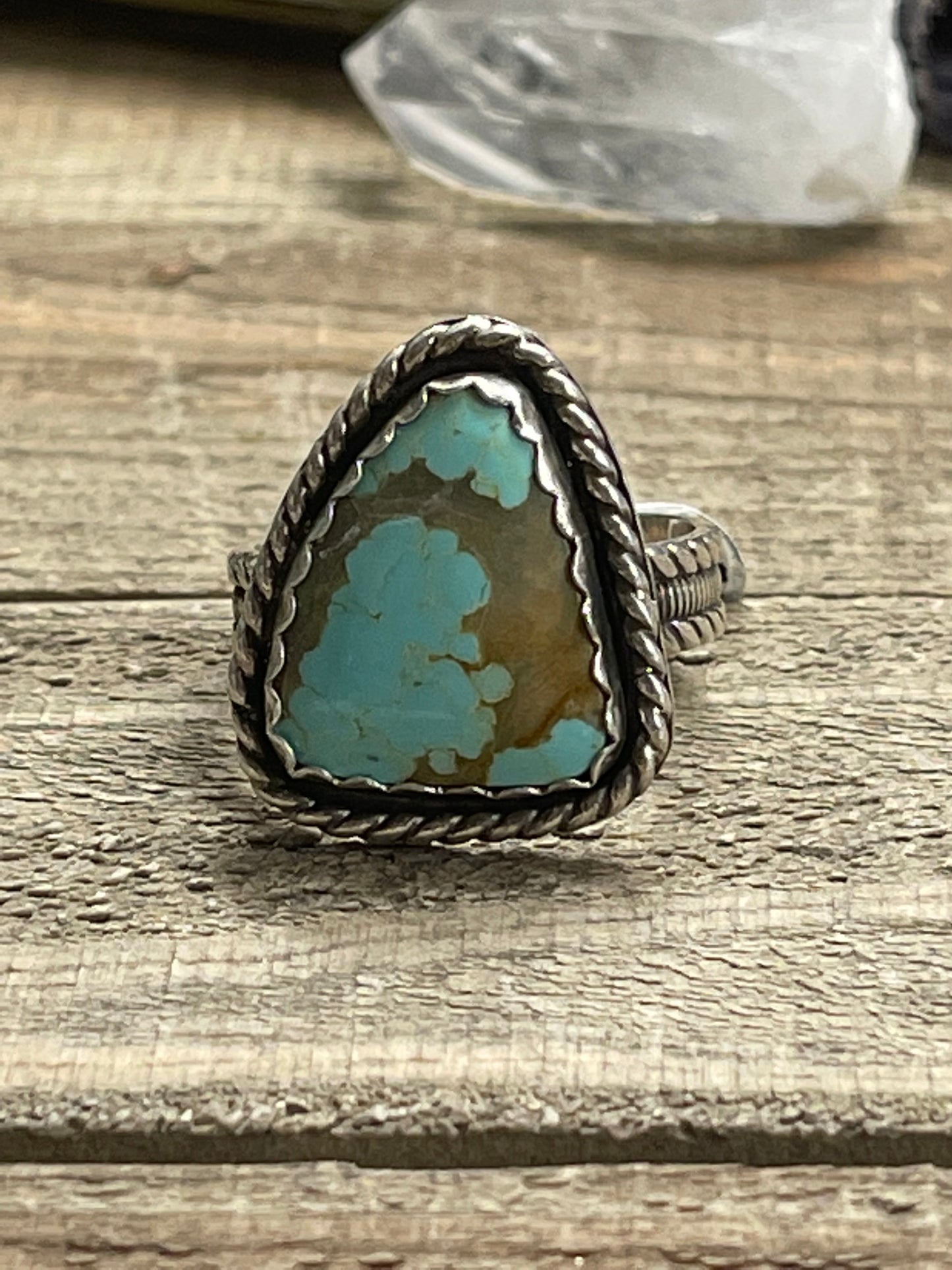 Number 8 Turquoise sterling silver ring