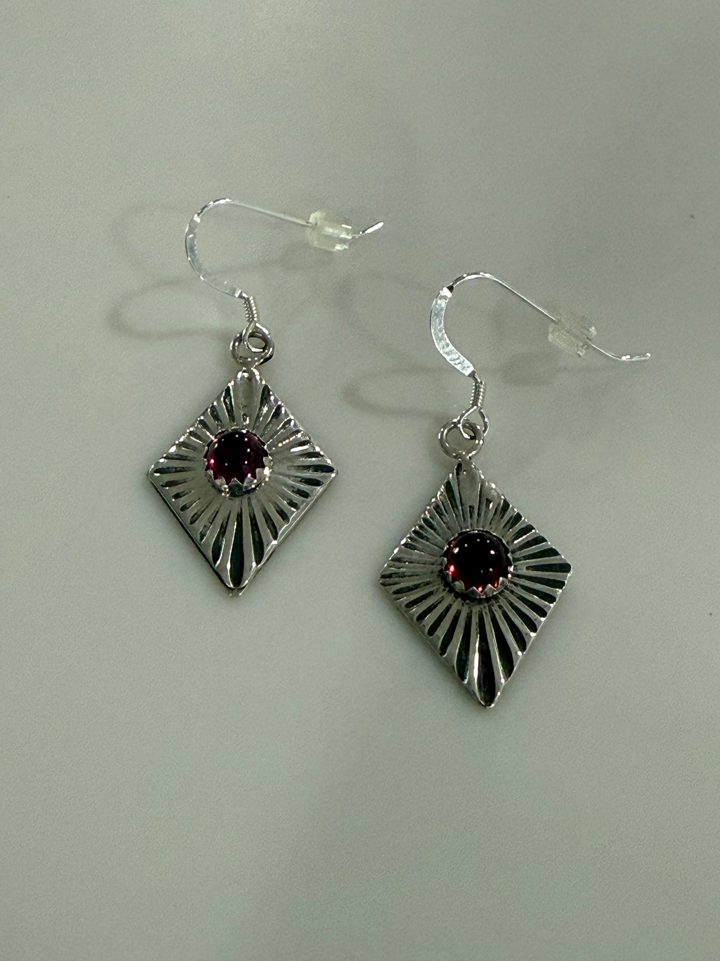 Garnet Starburst Earrings