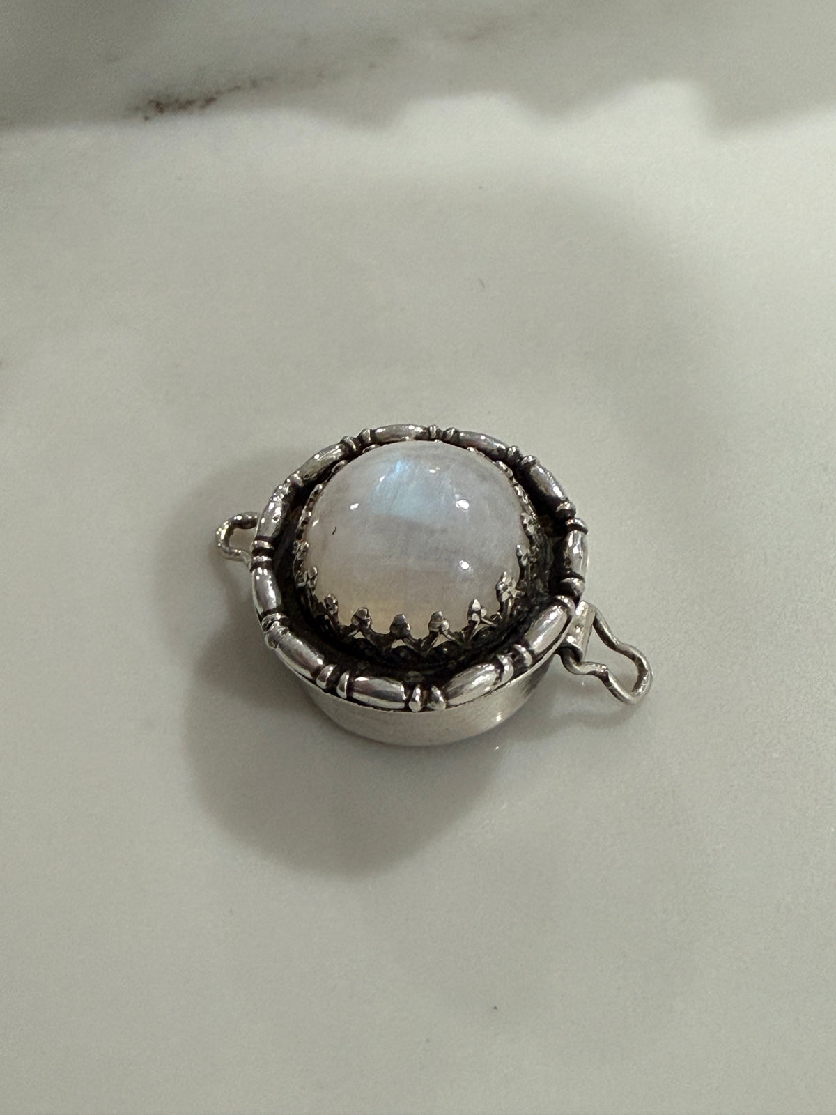 Moonstone Poison Ring sz 8