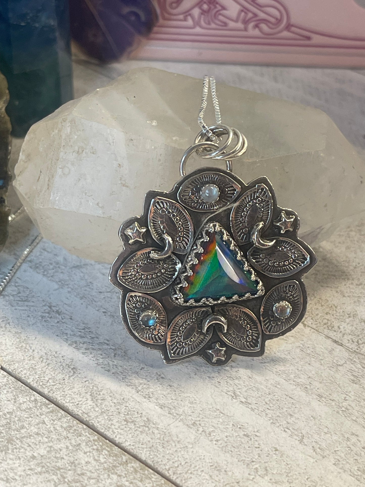 Aurora Opal Celestial Prism Necklace