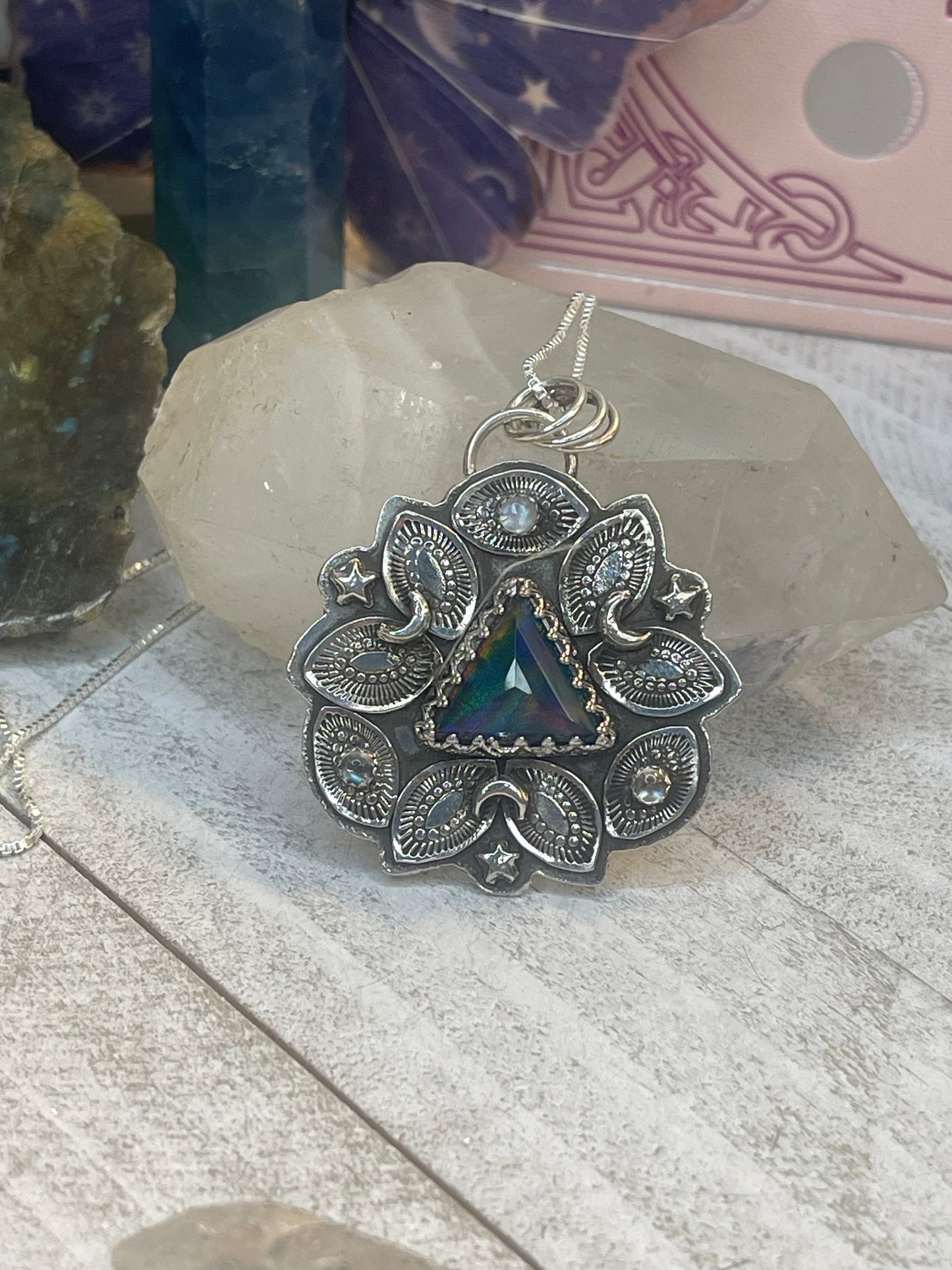 Aurora Opal Celestial Prism Necklace