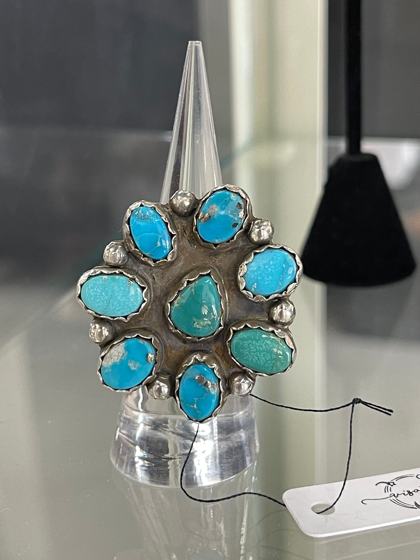 Turquoise Flower ring size 7