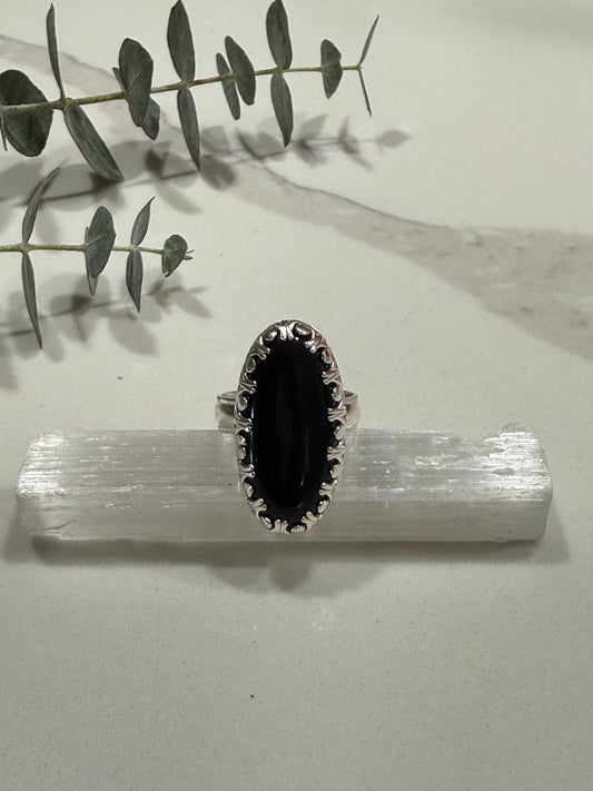 Onyx Ring Sterling Silver Size 10 1/2