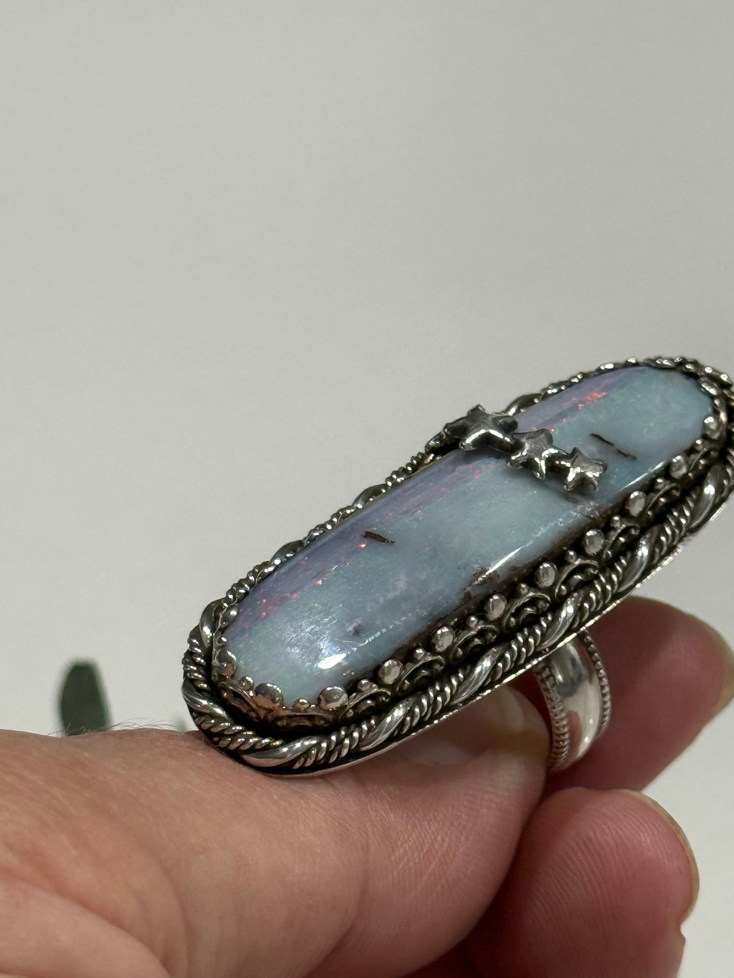 Australian Boulder Opal Ring Size 9 1/2