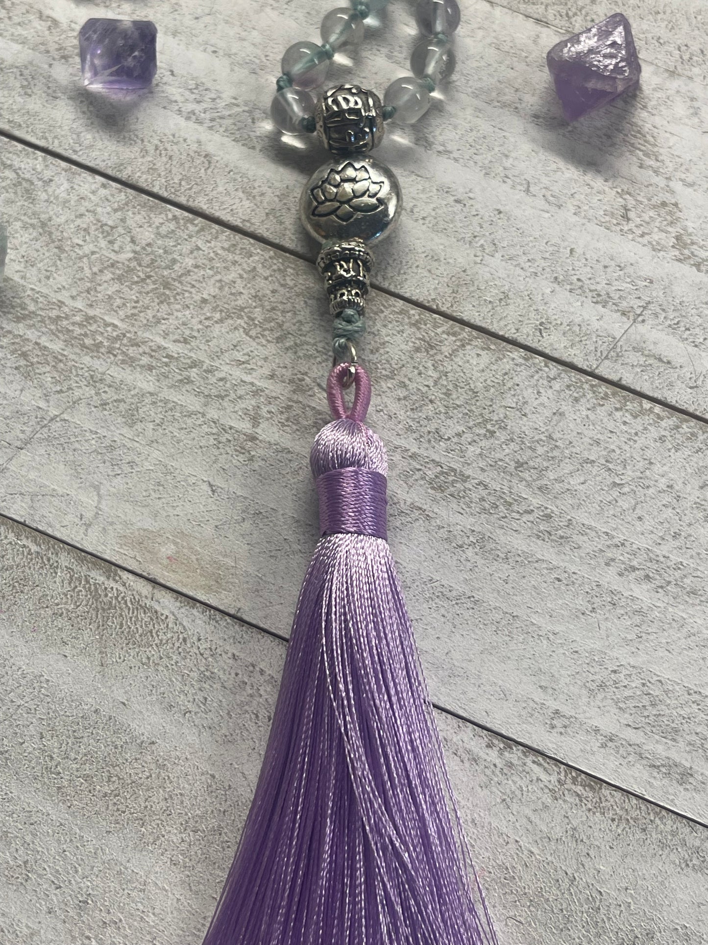 Fluorite Serene Lotus Mala