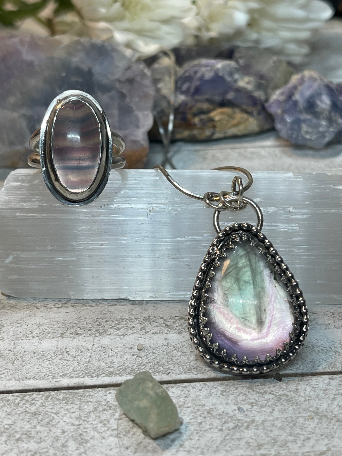 Fluorite Teardrop Necklace