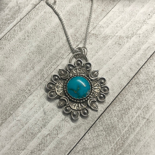 Turquoise Crystal Moon Mandala