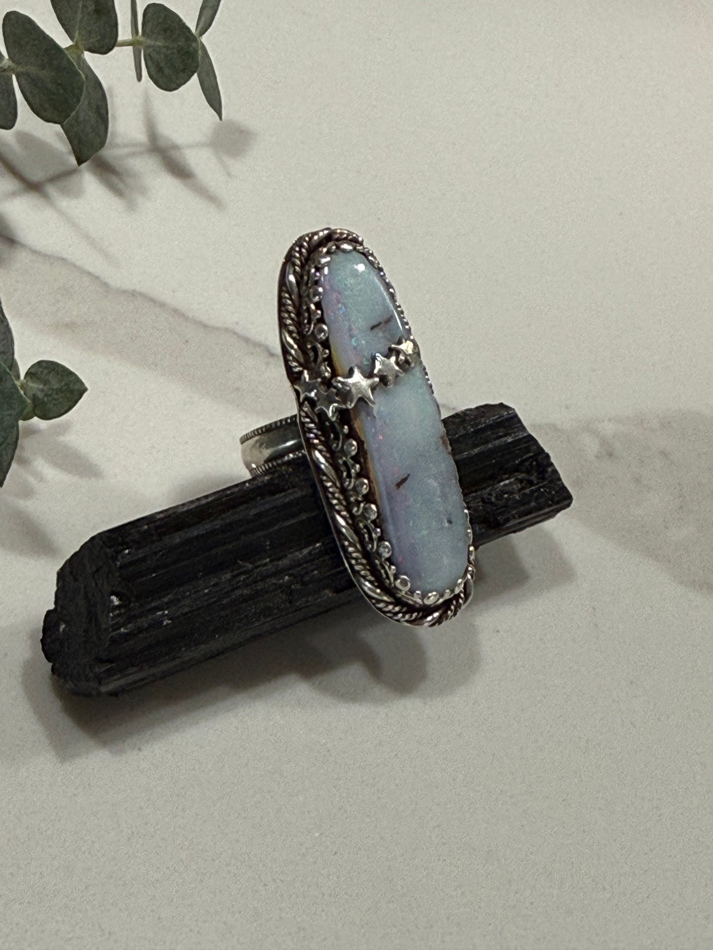 Australian Boulder Opal Ring Size 9 1/2