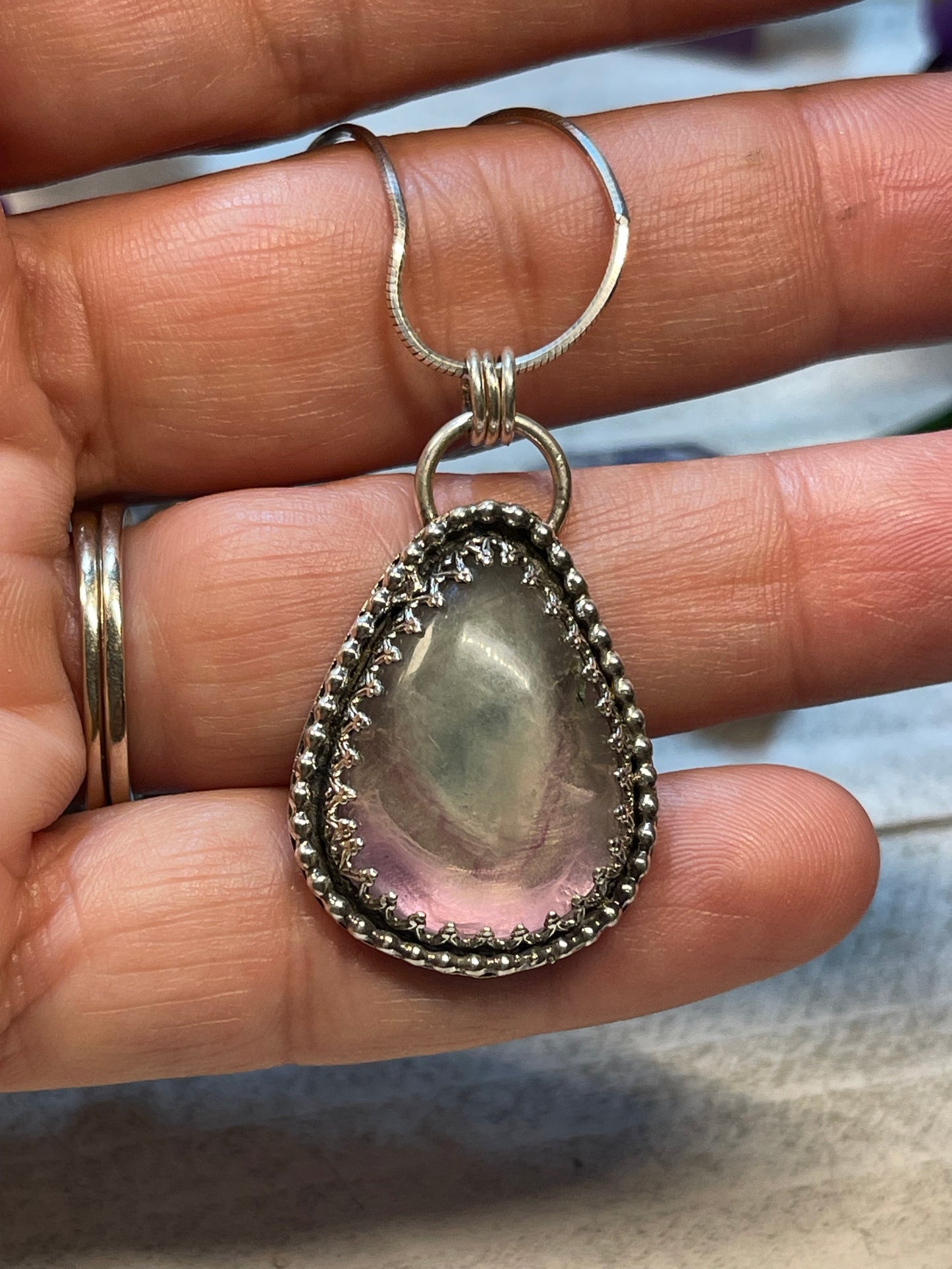 Fluorite Teardrop Necklace