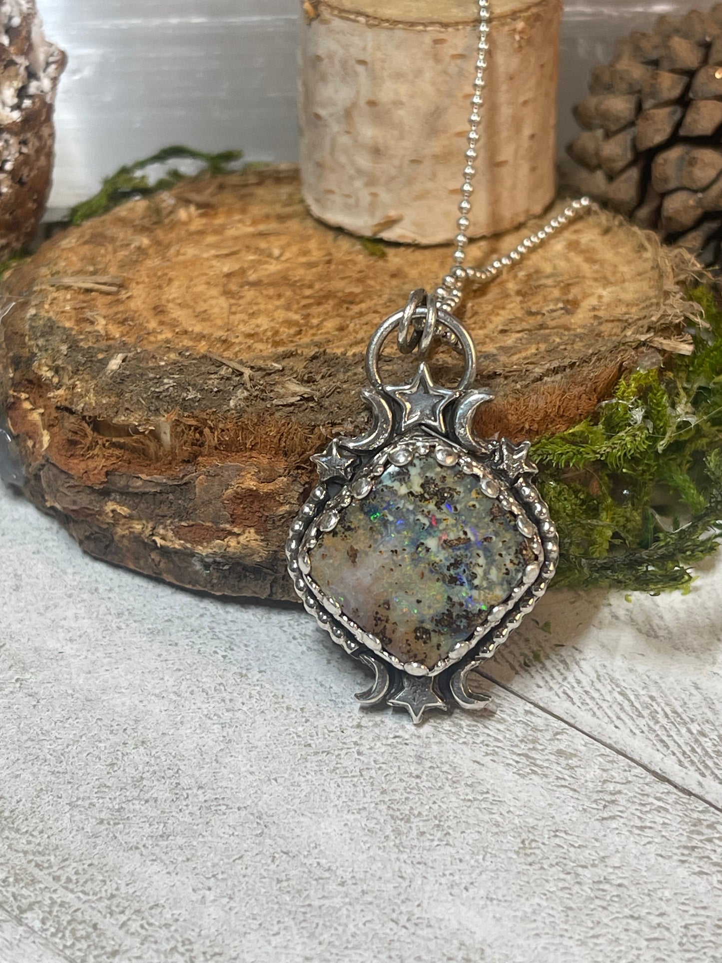 Boulder Opal Flashing Lights Necklace