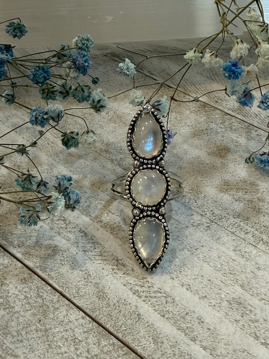 Moonstone multi stone ring size 9 1/2