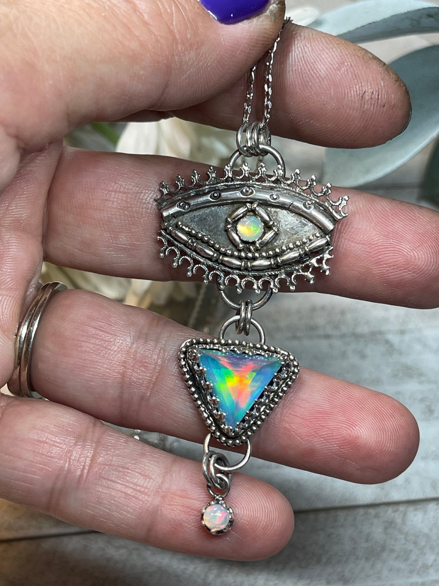 Opal Necklace Divine Protection