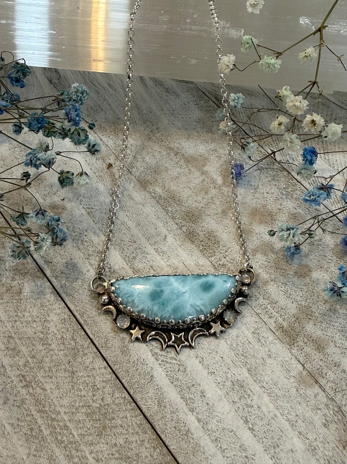 Larimar and Moonstone Necklace