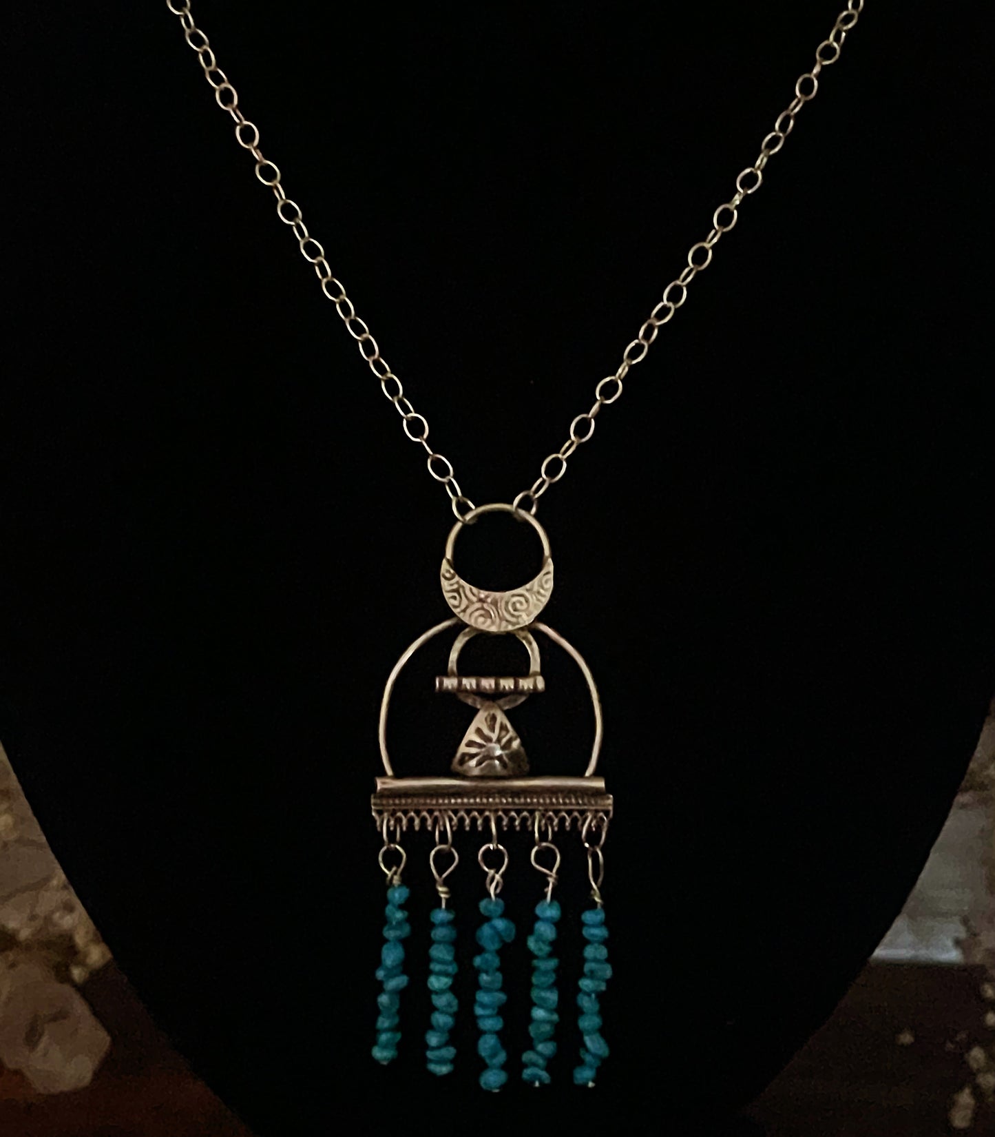 Turquoise Sleeping Beauty Dream Catcher Necklace