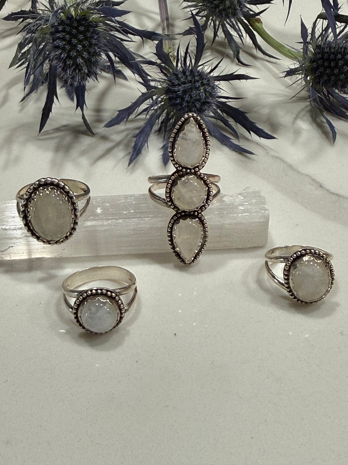 Moonstone multi stone ring size 8 1/2