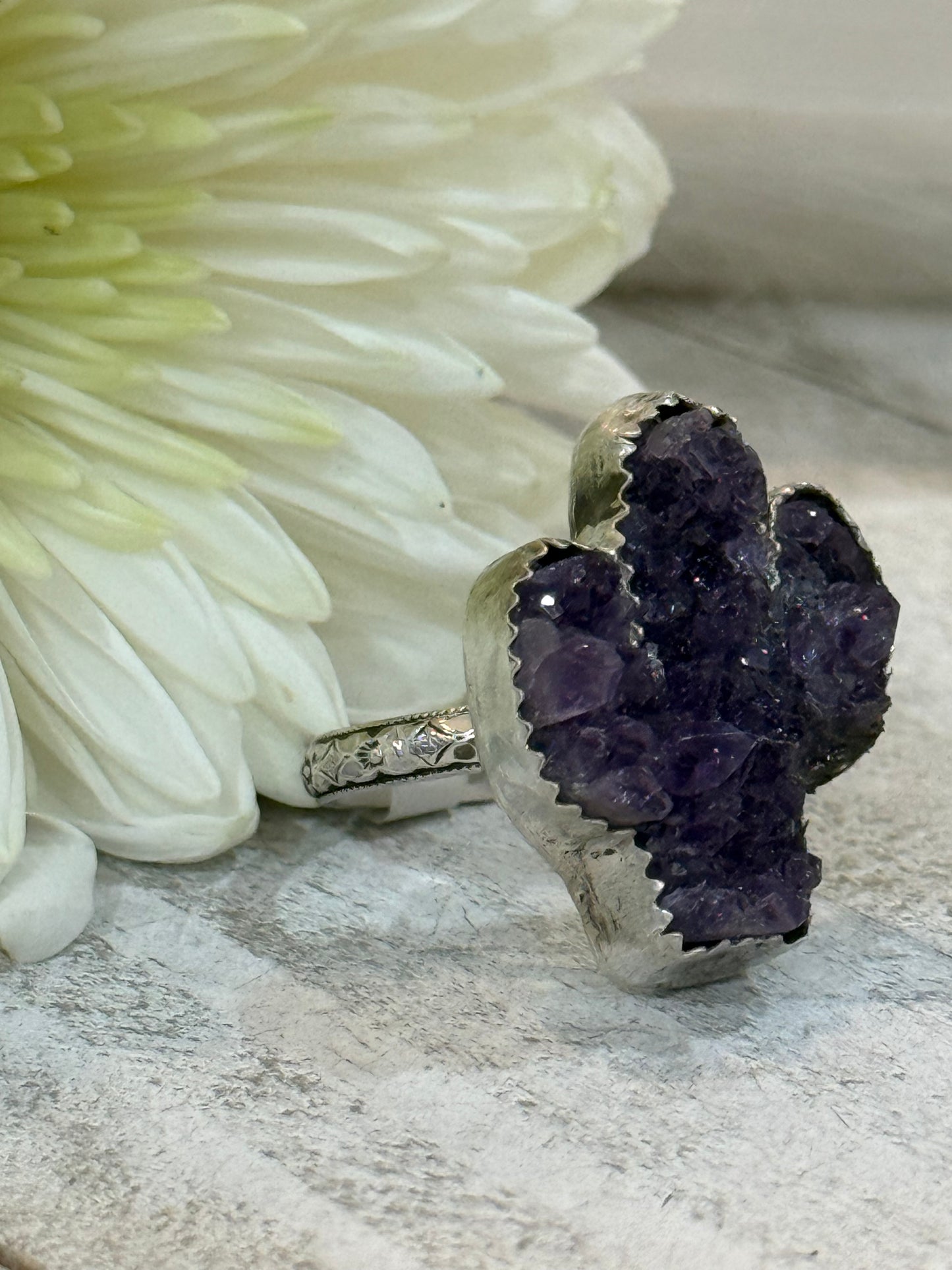 Amethyst Cactus Ring size 7