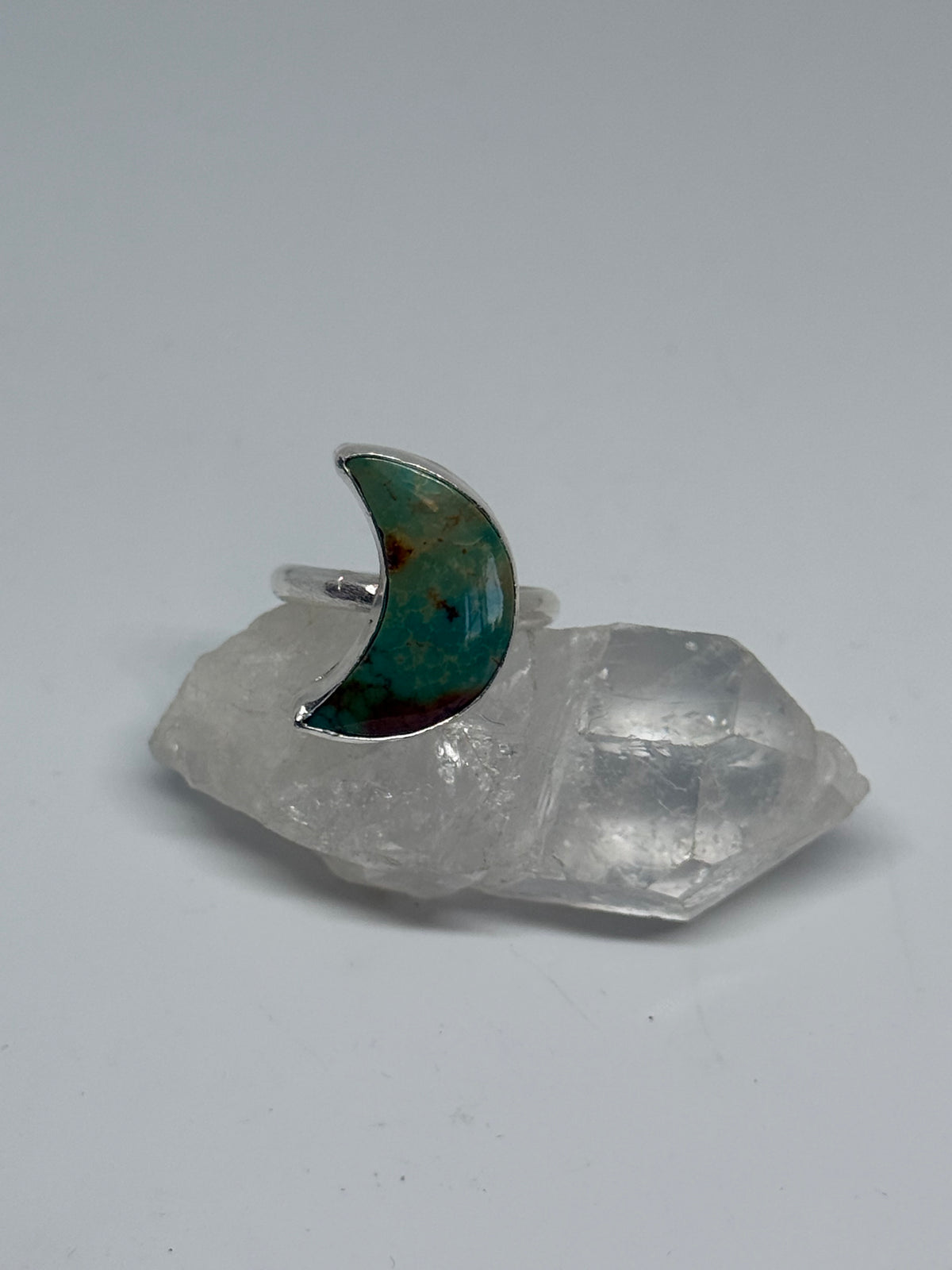 Turquoise crescent moon ring sz 7