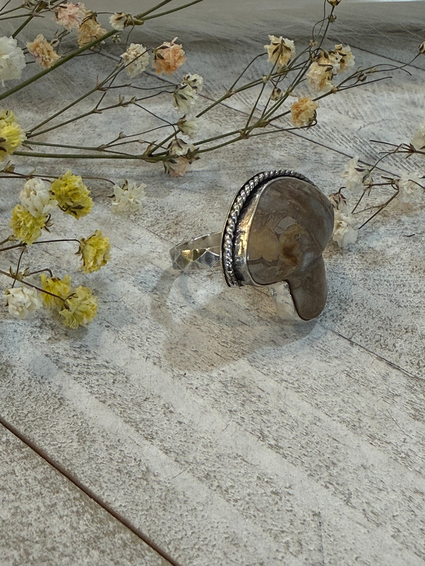 Agate Mushroom Ring size 8