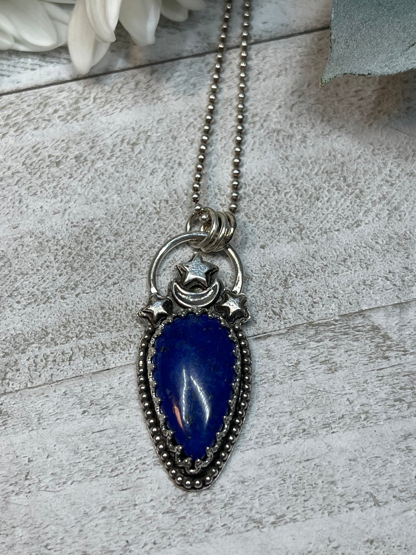 Lapis Lazuli Teardrop Cosmos Necklace