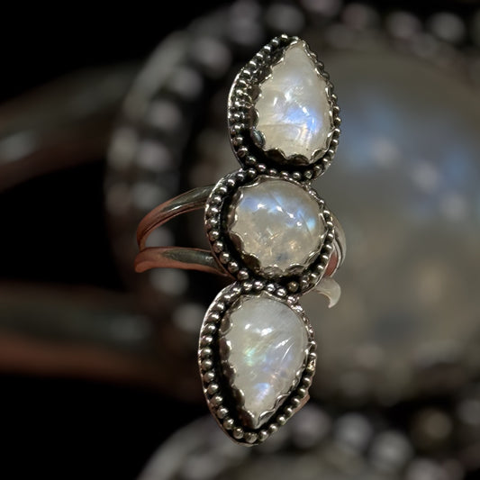 Moonstone multi stone ring size 8 1/2