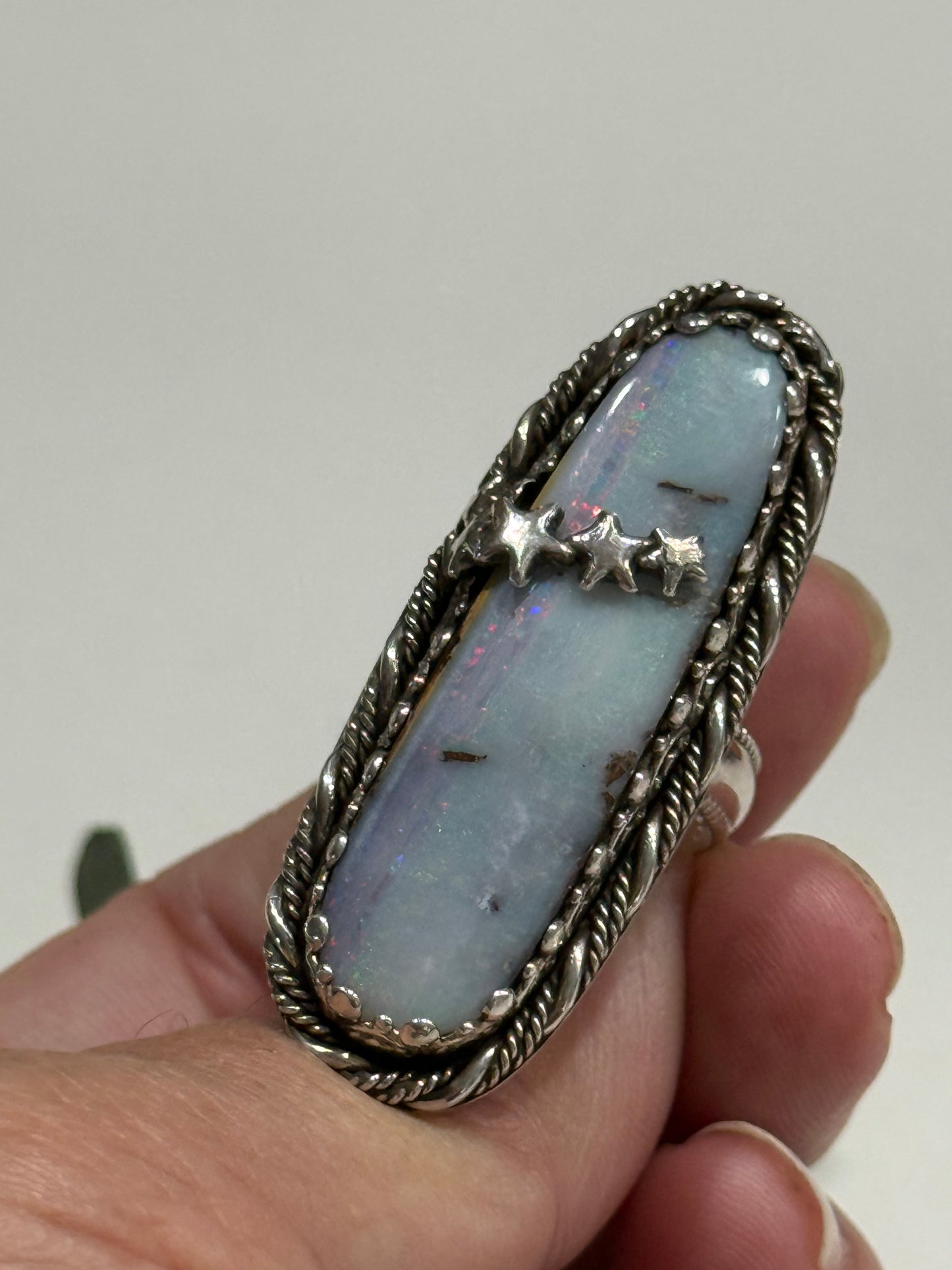 Australian Boulder Opal Ring Size 9 1/2