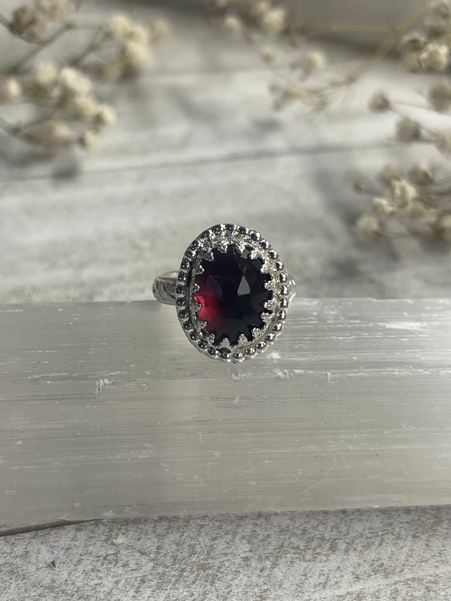 Garnet Ring Size 5 1/2