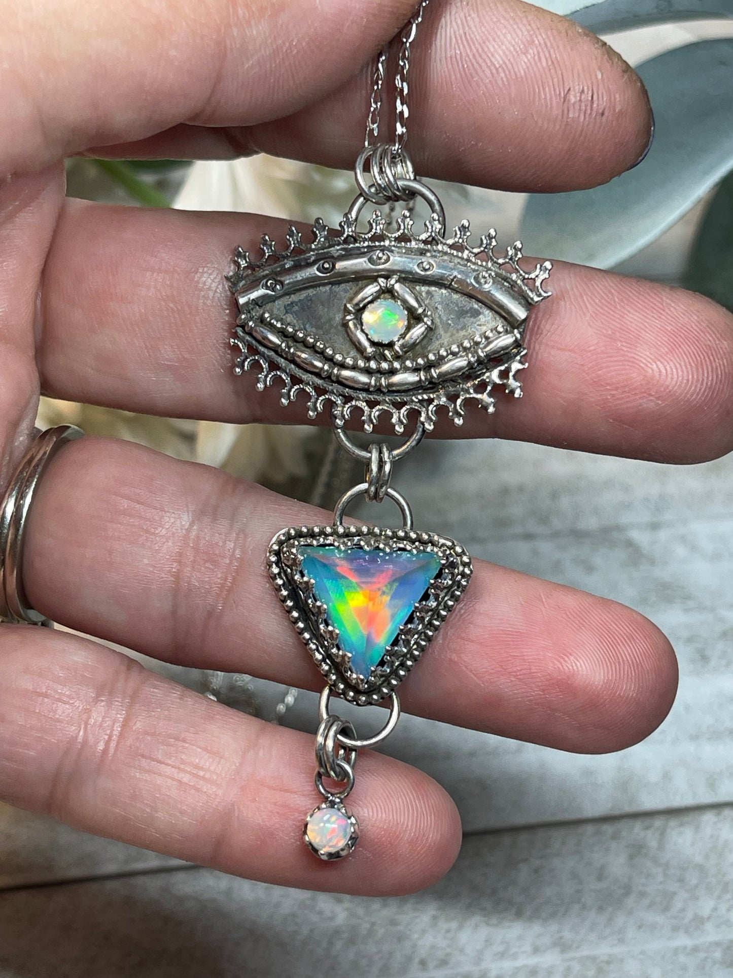 Opal Necklace Divine Protection