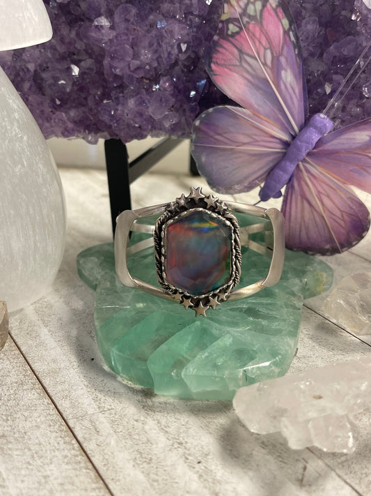 Aurora Opal Celestial Cuff Bracelet