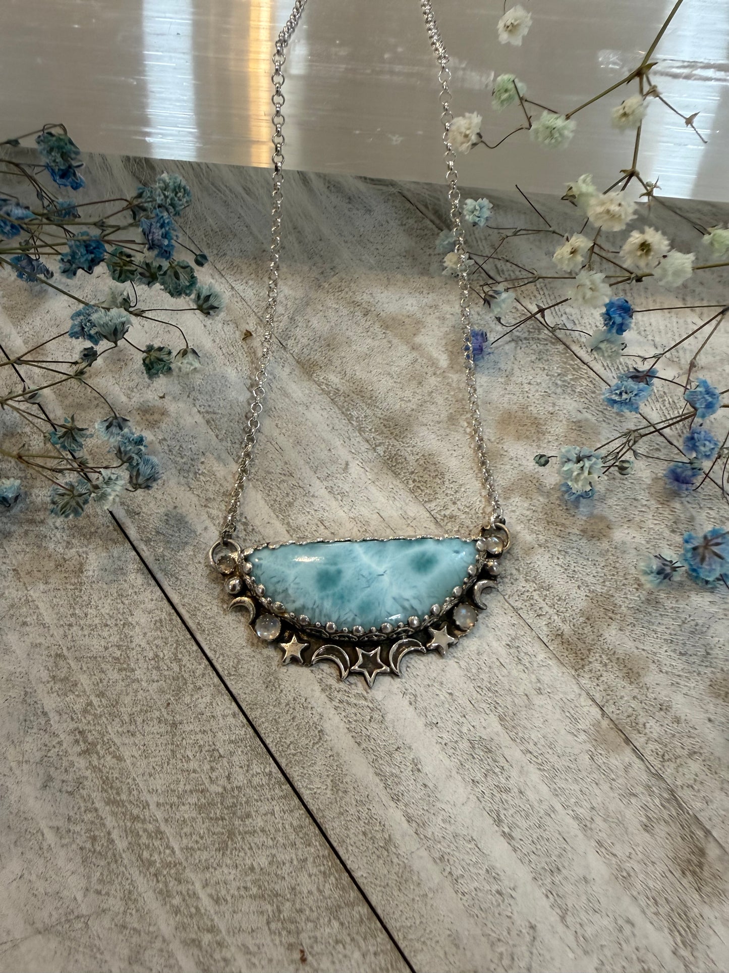 Larimar and Moonstone Necklace