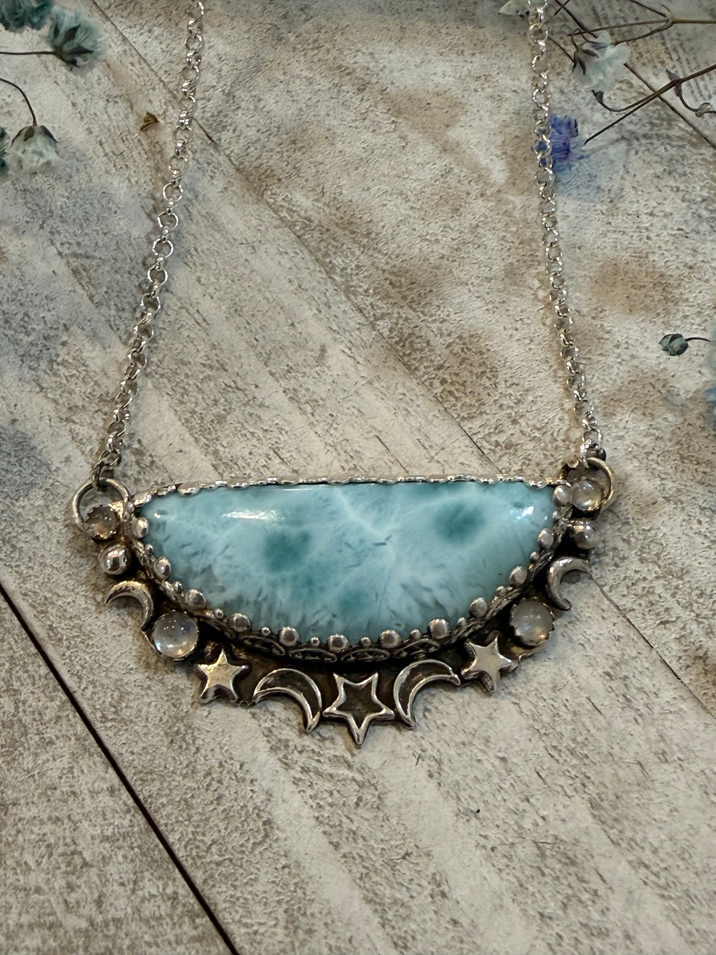 Larimar and Moonstone Necklace