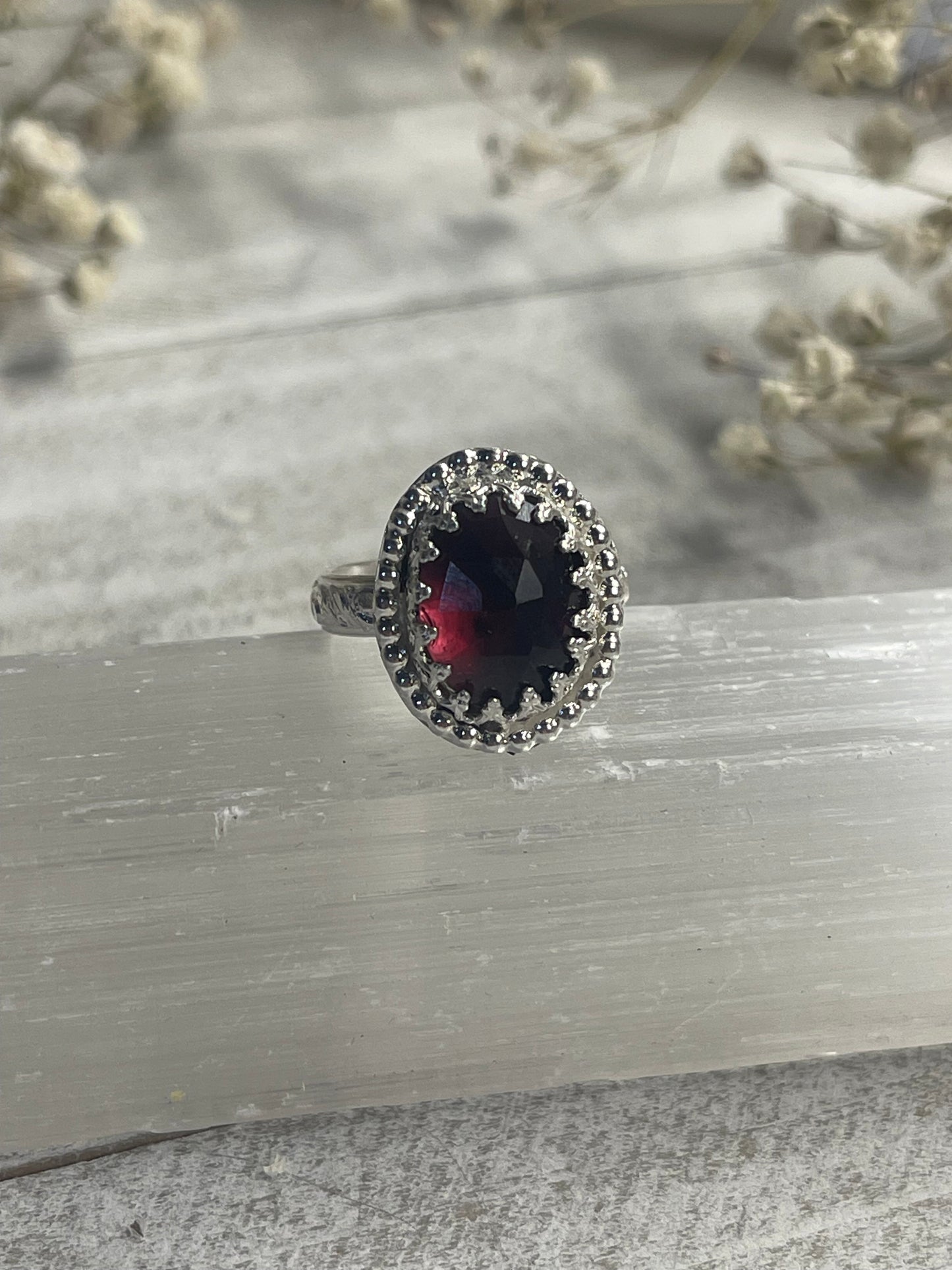 Garnet Ring Size 5 1/2