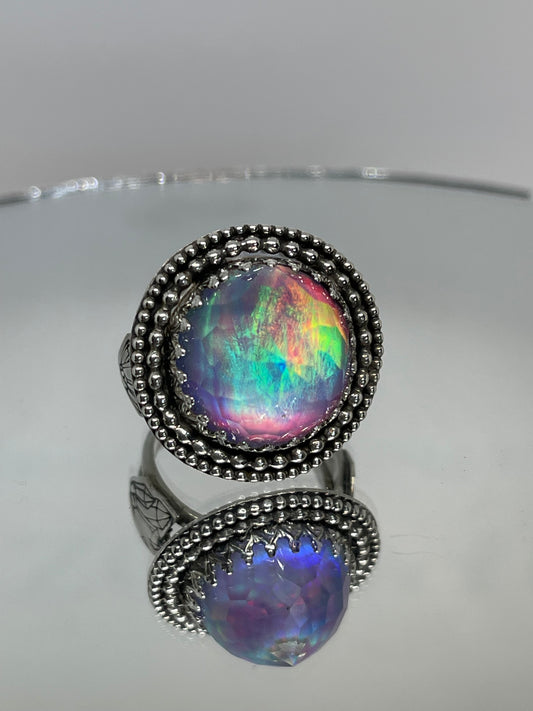 Mystical Aurora Opal Ring