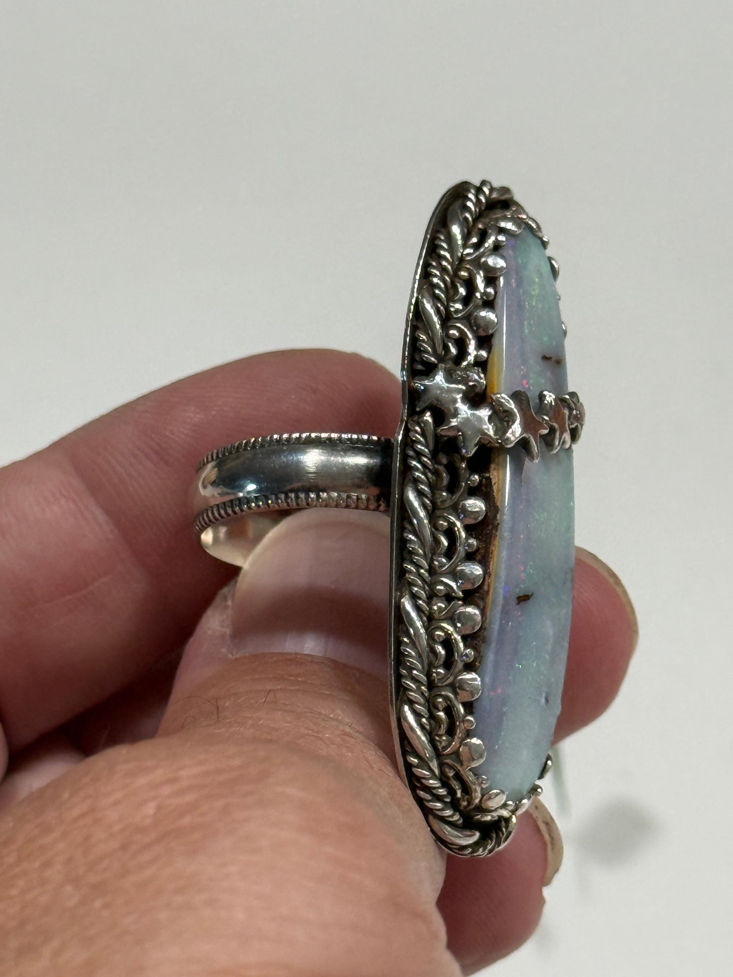 Australian Boulder Opal Ring Size 9 1/2