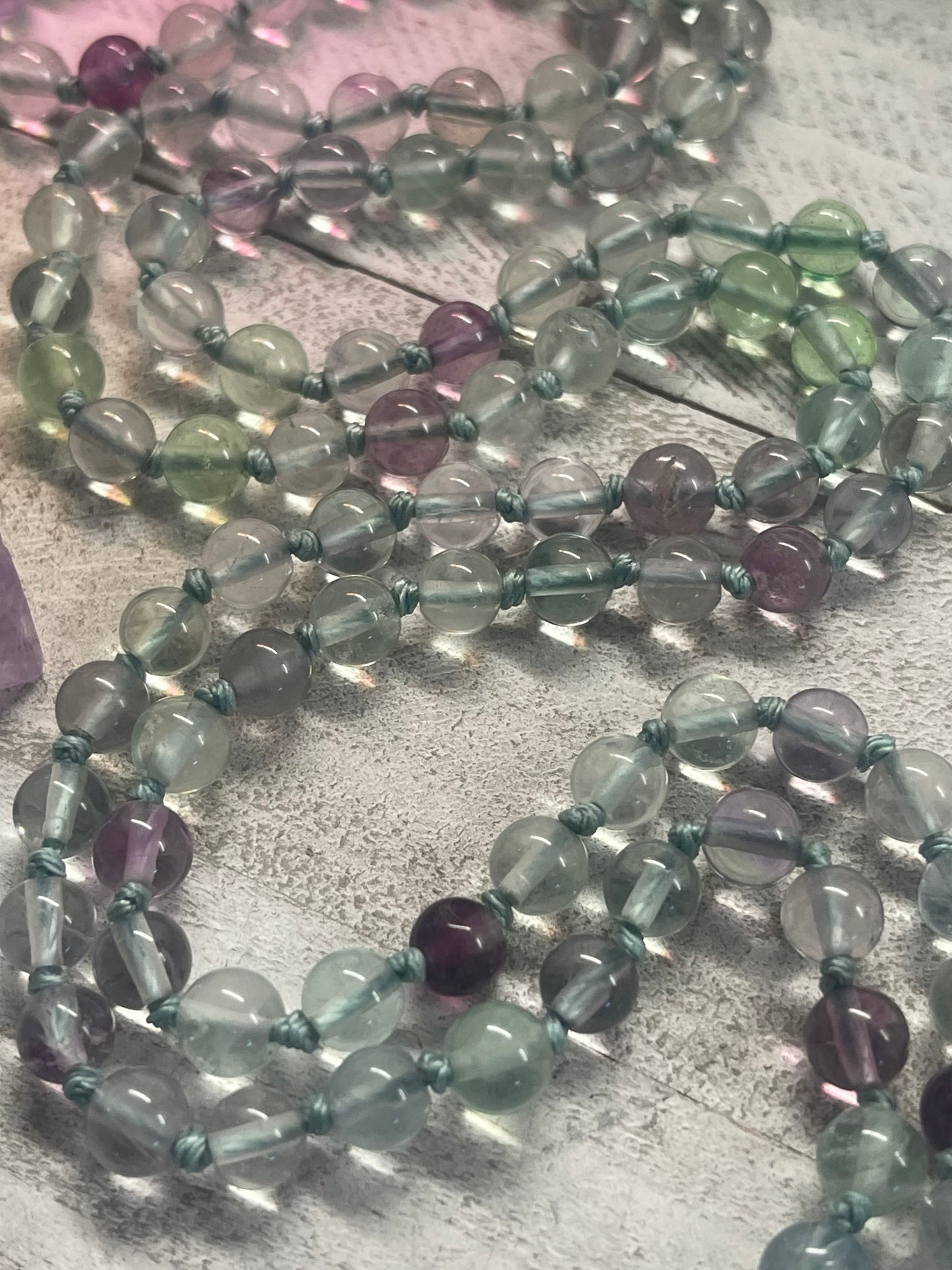 Fluorite Serene Lotus Mala