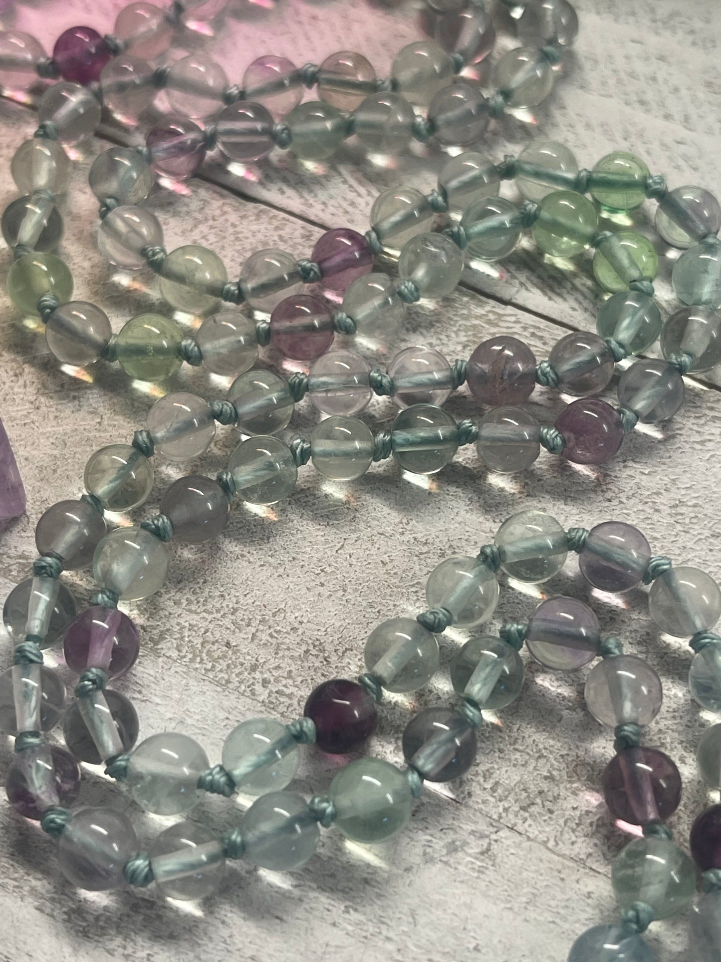 Fluorite Serene Lotus Mala