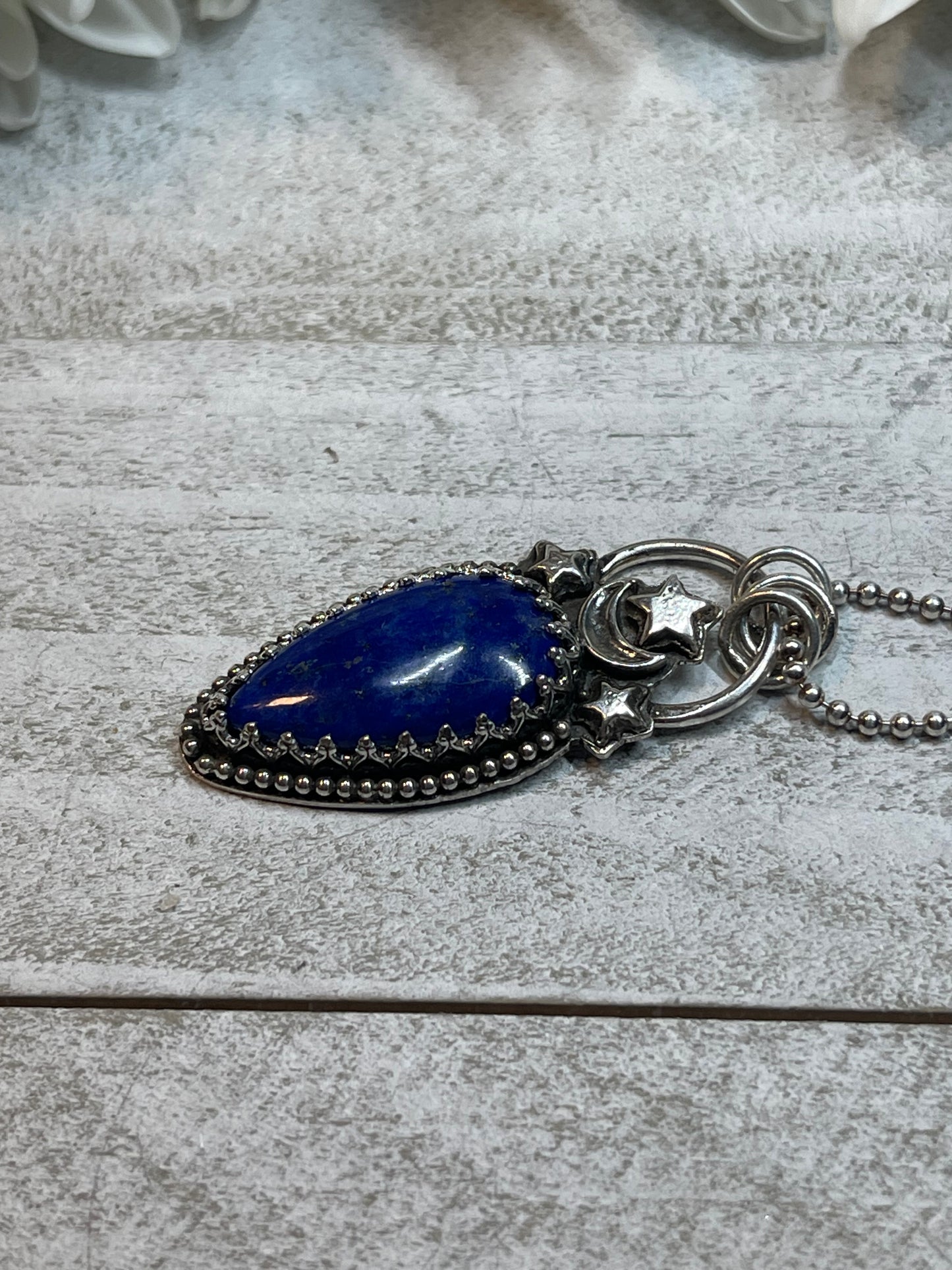 Lapis Lazuli Teardrop Cosmos Necklace