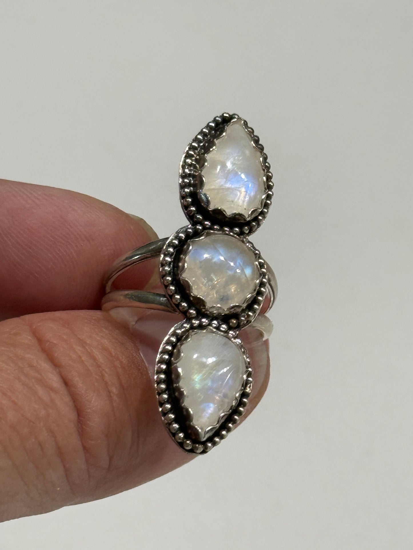 Moonstone multi stone ring size 8 1/2