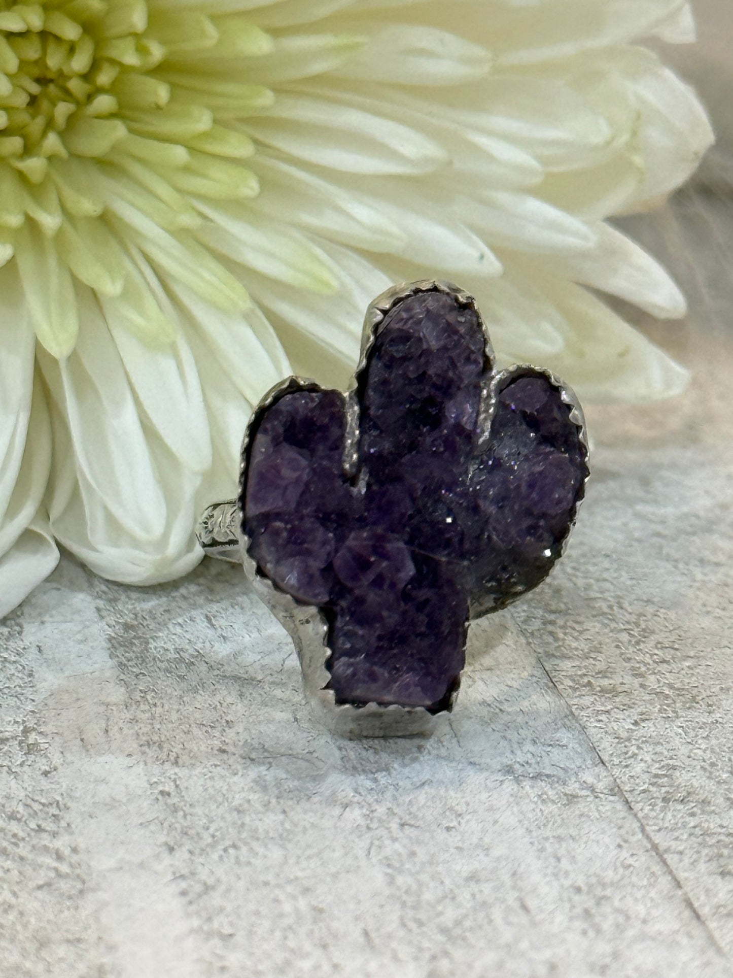 Amethyst Cactus Ring size 7