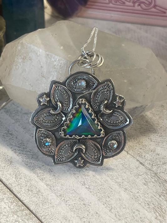 Aurora Opal Celestial Prism Necklace