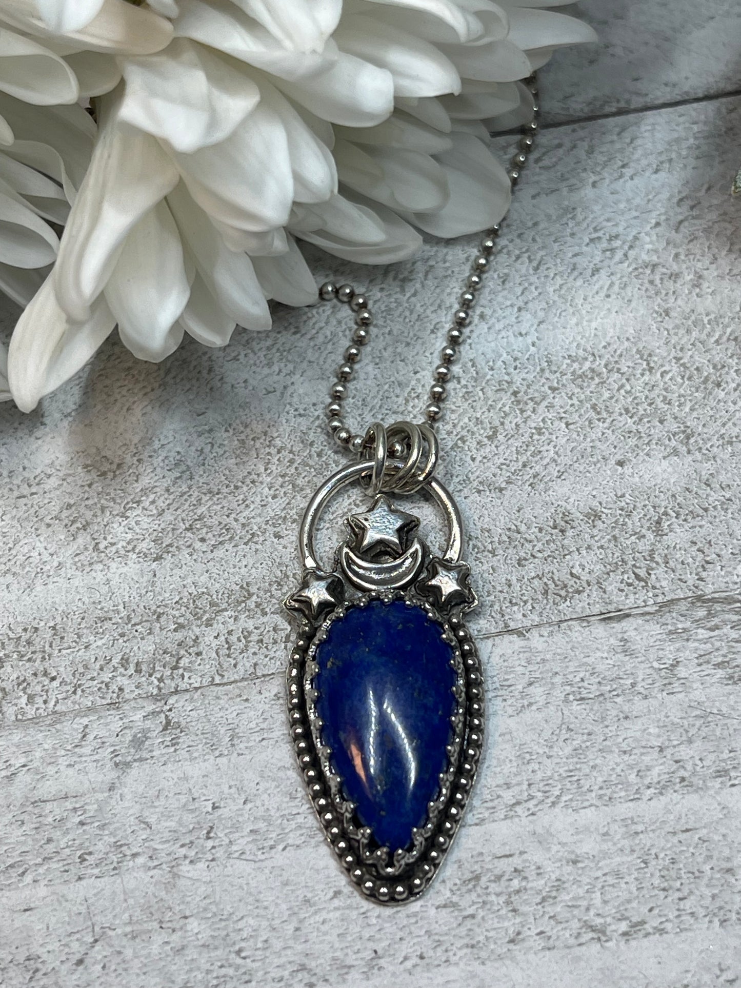 Lapis Lazuli Teardrop Cosmos Necklace