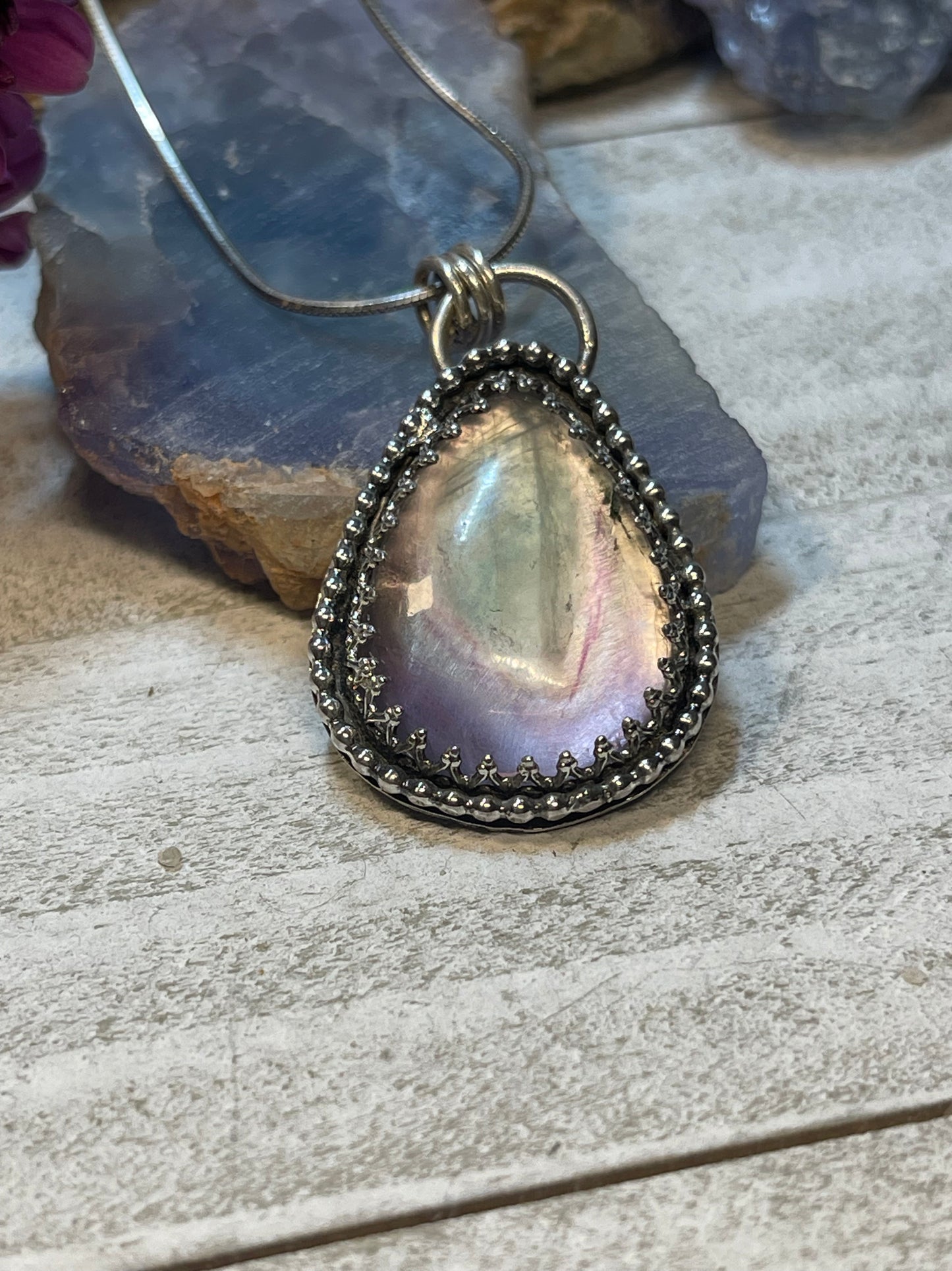 Fluorite Teardrop Necklace