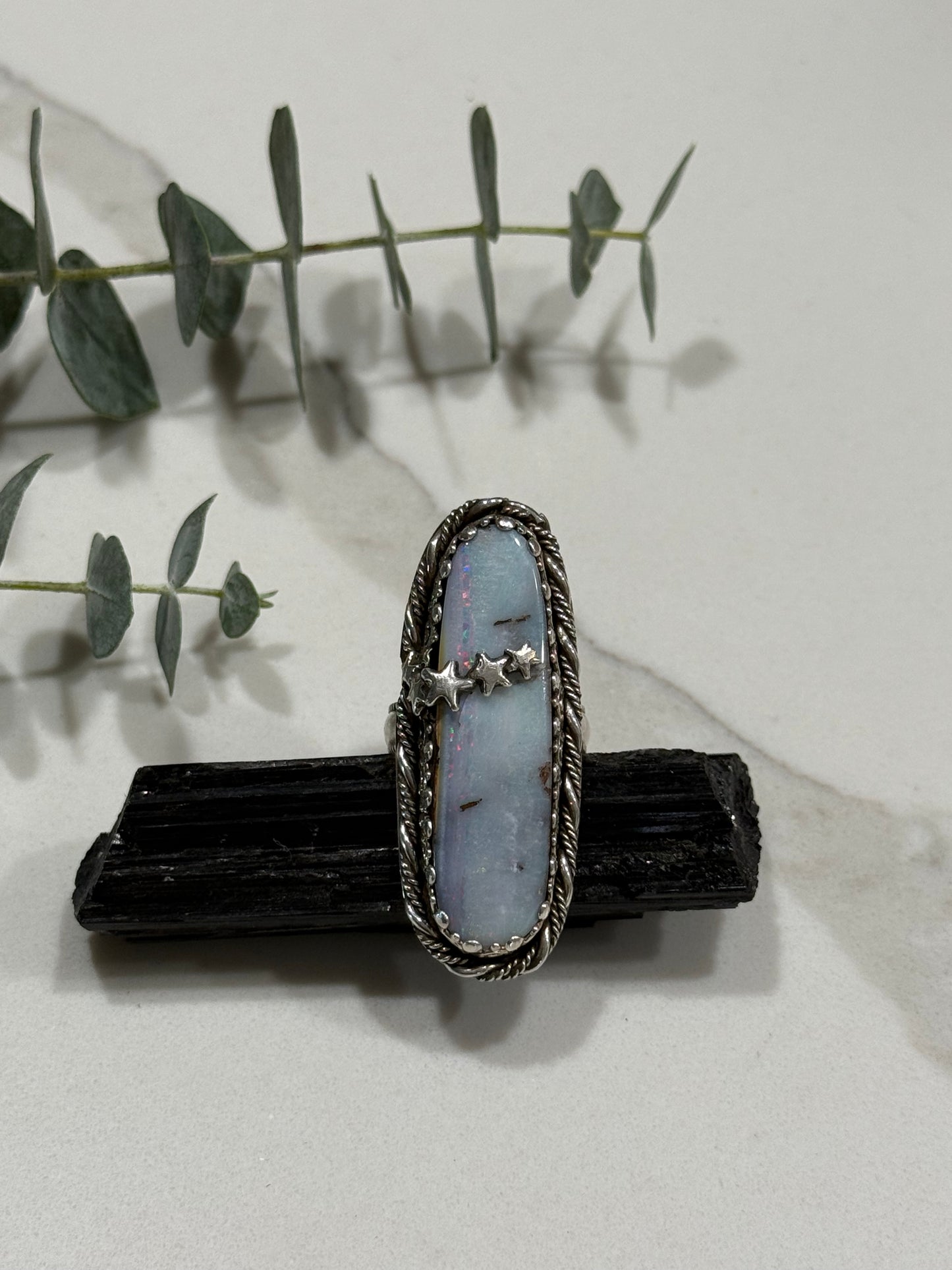 Australian Boulder Opal Ring Size 9 1/2