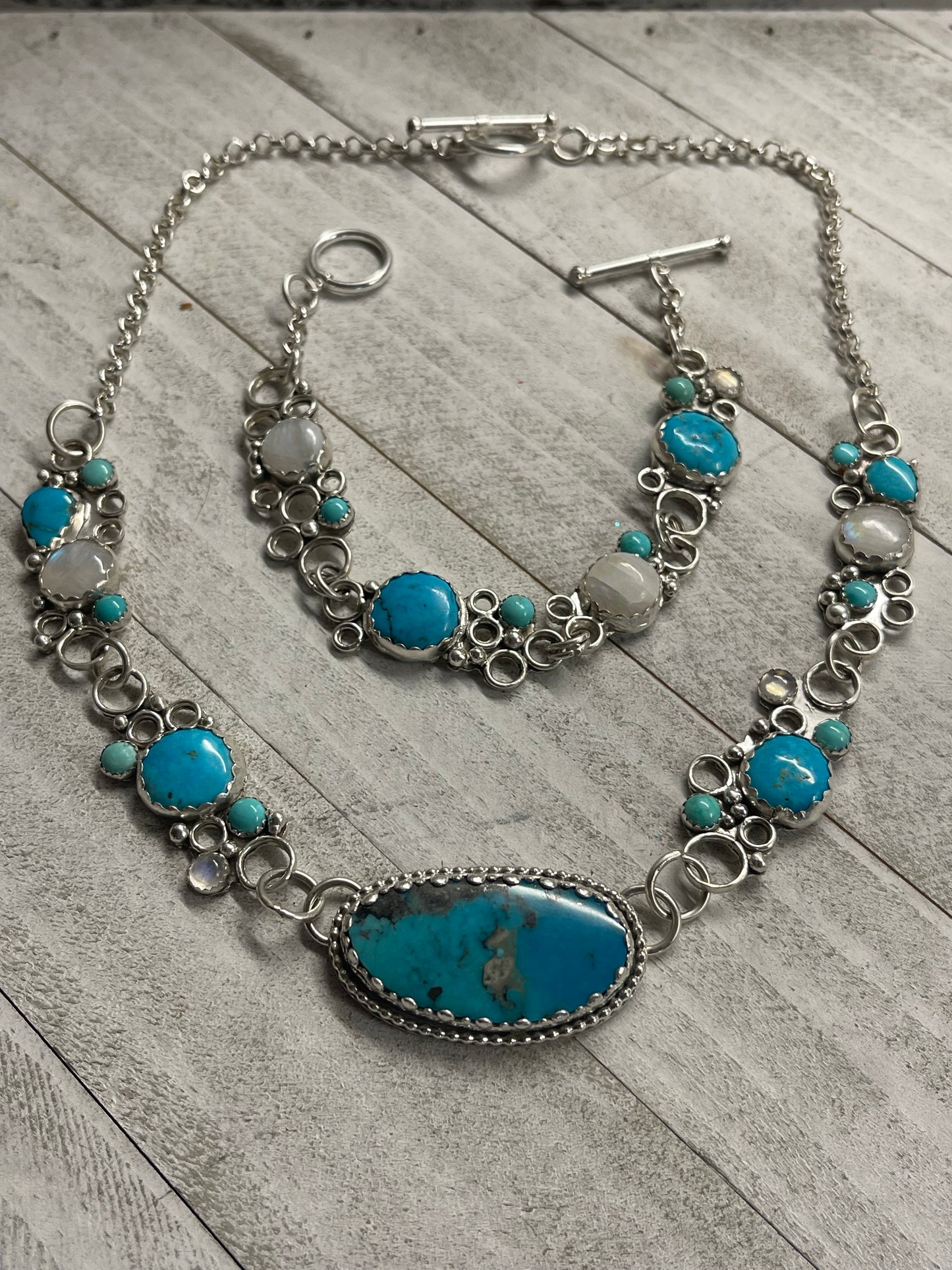 Turquoise and Moonstone Bracelet