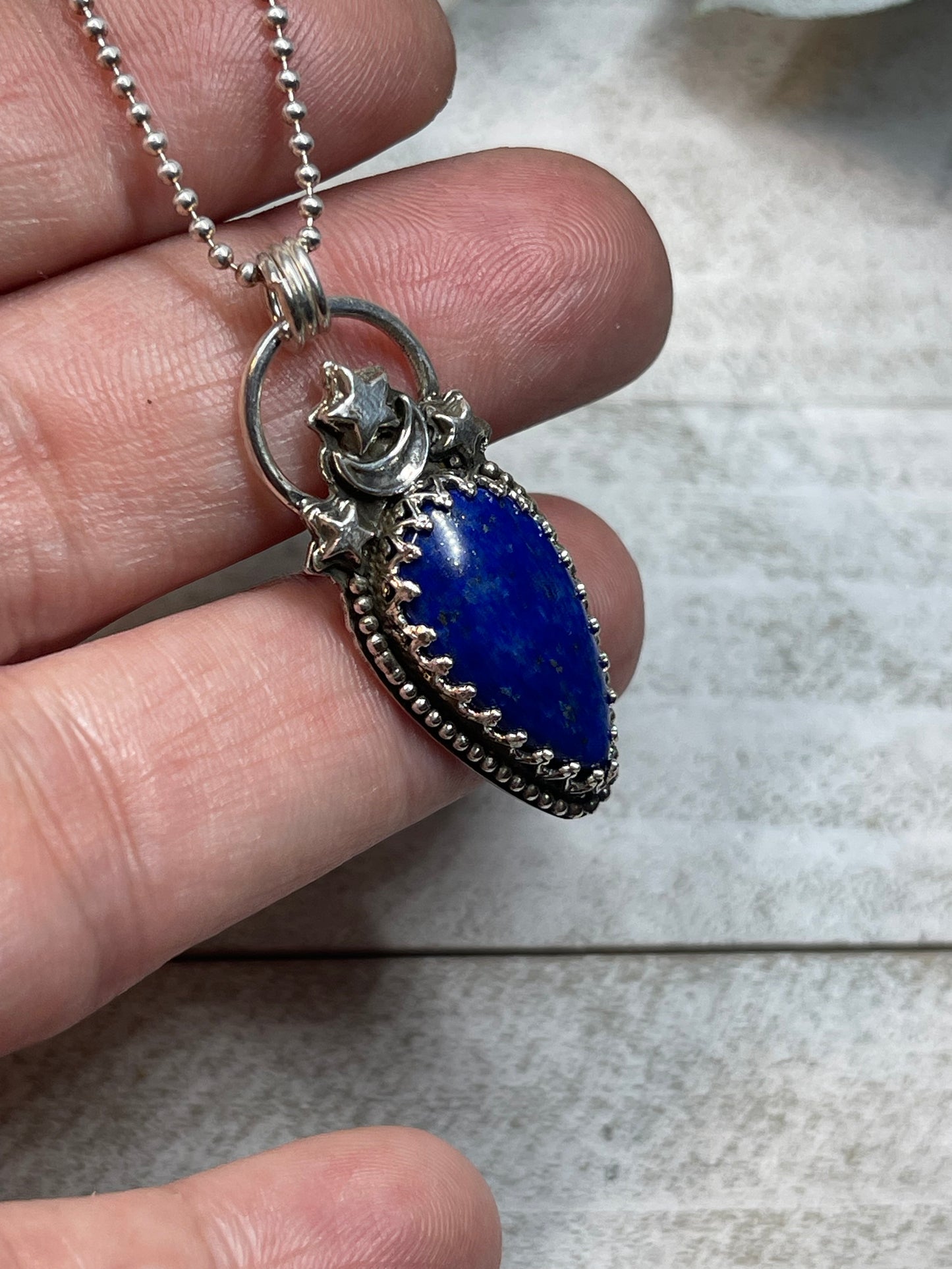 Lapis Lazuli Teardrop Cosmos Necklace