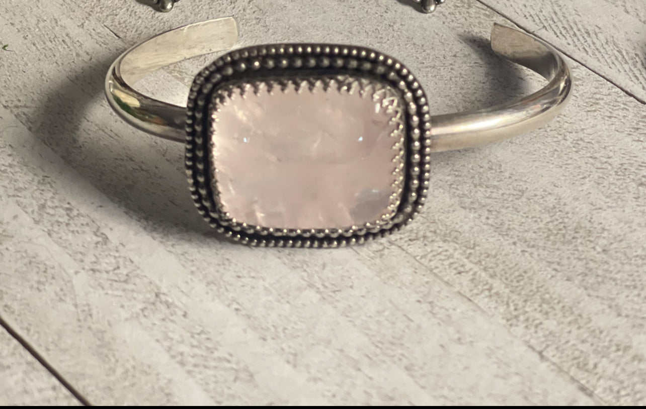 Rose Quartz Cuff Bracelet