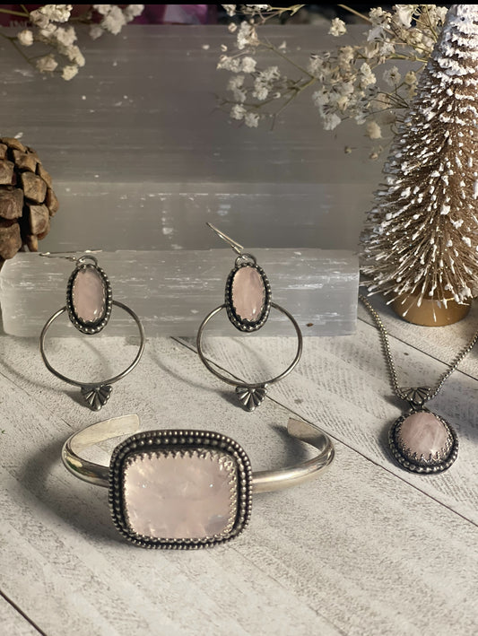 Rose Quartz Cuff Bracelet