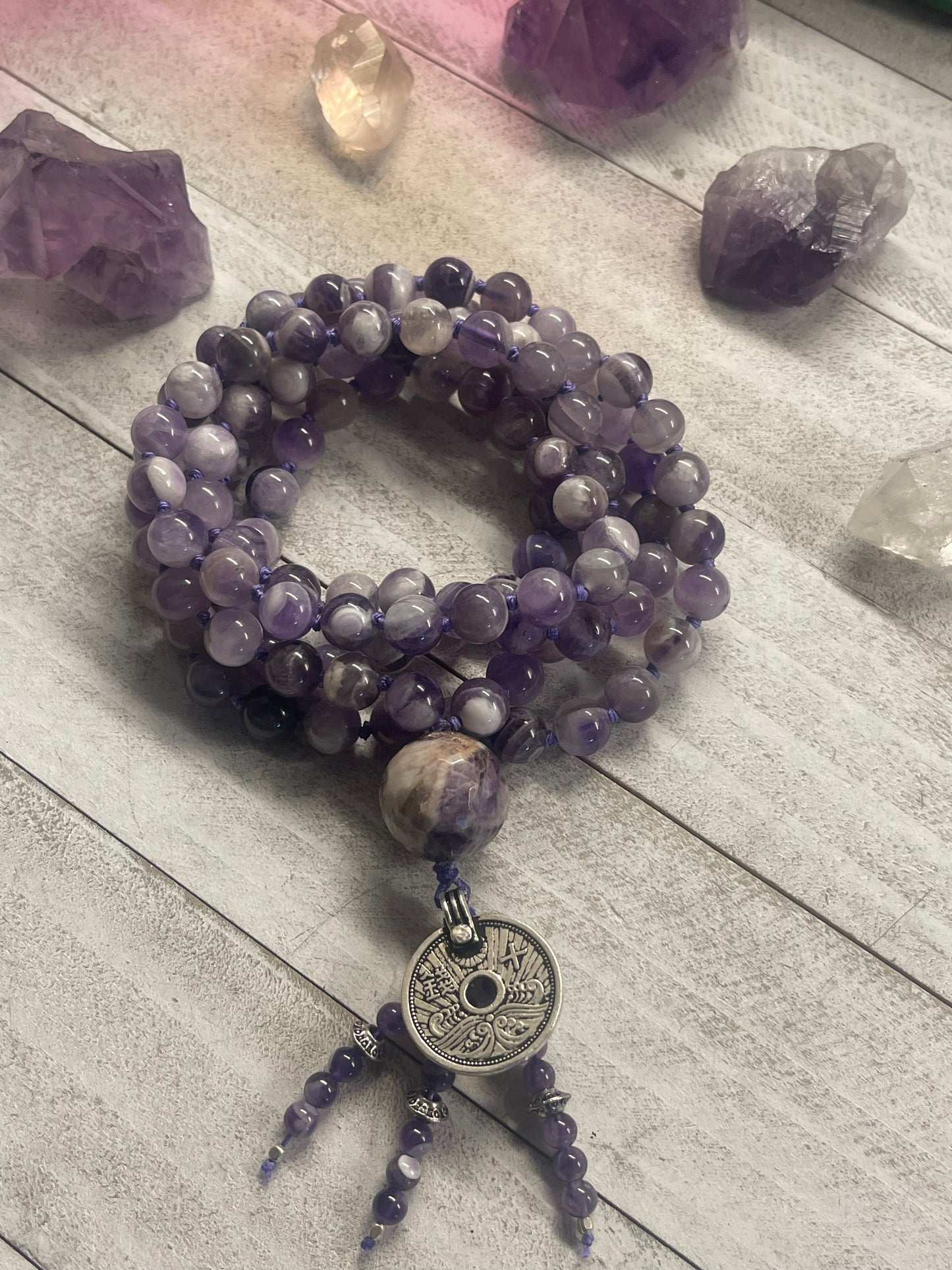 Amethyst Chevron Harmony’s Path mala