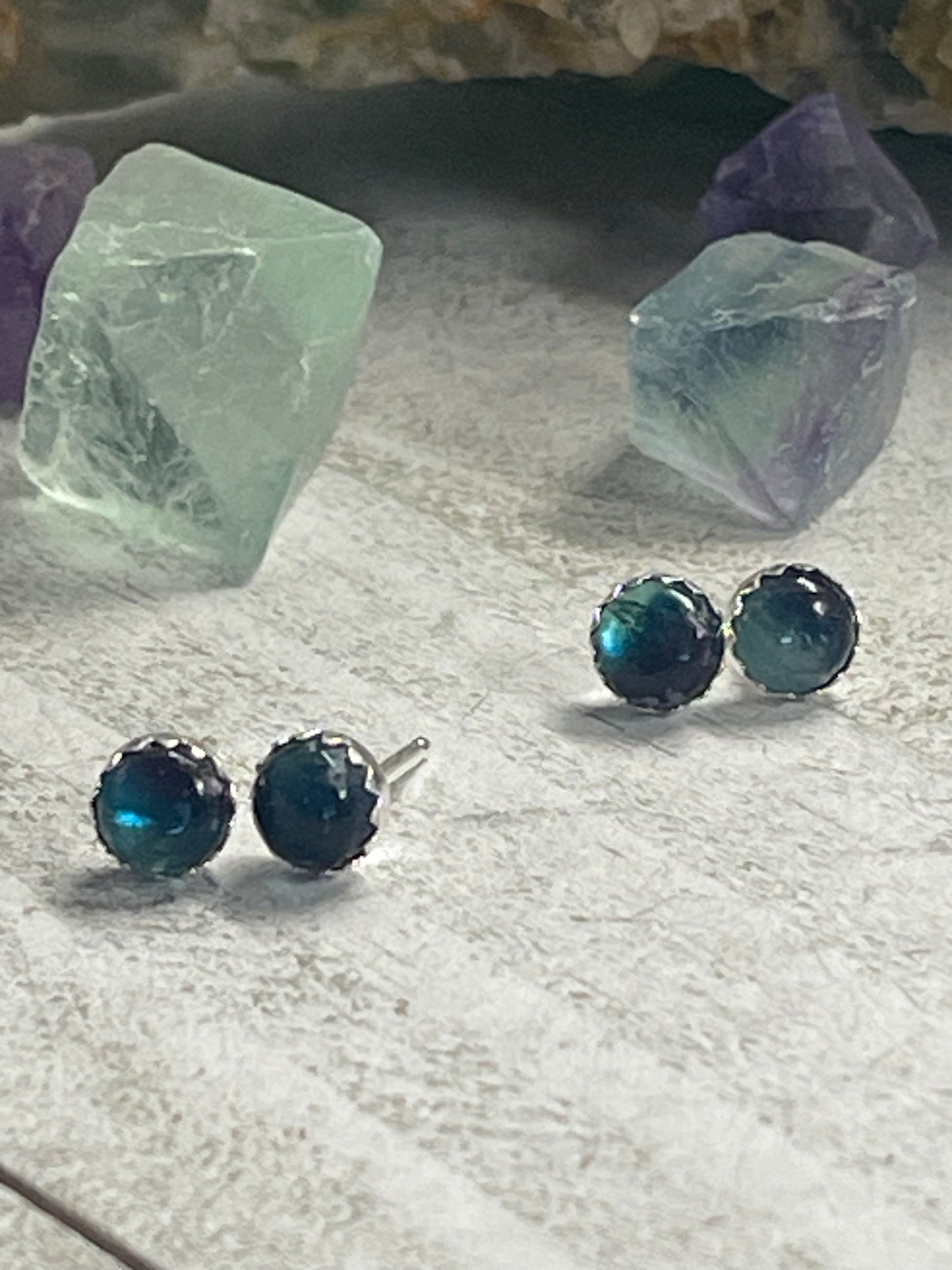 Gemstone stud earrings